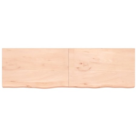 Ripiano a Parete 200x60x(2-6) cm Massello Rovere Non Trattato