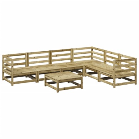 Set Divani da Giardino 7 pz in Legno Impregnato di Pino