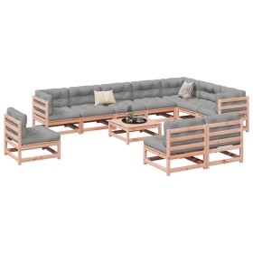 Set Divani da Giardino 11 pz in Legno Massello Abete Douglas