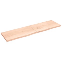 Ripiano a Parete 220x60x(2-4) cm Massello Rovere Non Trattato