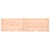 Ripiano a Parete 220x60x(2-4) cm Massello Rovere Non Trattato