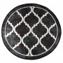 Tappeto Lavabile Nero e Bianco Ø 120 cm Antiscivolo