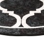 Tappeto Lavabile Nero e Bianco Ø 120 cm Antiscivolo