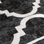 Tappeto Lavabile Nero e Bianco Ø 120 cm Antiscivolo