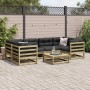 Set Divani da Giardino 7pz con Cuscini Legno Impregnato di Pino