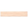 Ripiano a Parete 160x30x(2-4) cm Massello Rovere Non Trattato