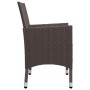 Set Pranzo da Giardino 5pz Polyrattan e Vetro Temperato Marrone