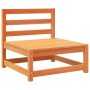 Set Divani da Giardino 9 pz Marrone Cera Legno Massello Pino
