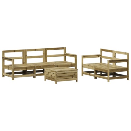 Set Divani da Giardino 6 pz in Legno Impregnato di Pino