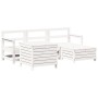 Set Salotto da Giardino 5 pz Bianco in Legno Massello di Pino