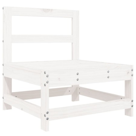 Set Salotto da Giardino 5 pz Bianco in Legno Massello di Pino