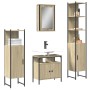 Set Mobili da Bagno 4 pz Rovere Sonoma in Legno Multistrato