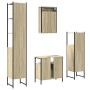 Set Mobili da Bagno 4 pz Rovere Sonoma in Legno Multistrato