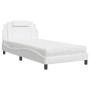 Letto con Materasso Bianco 100x200 cm in Similpelle