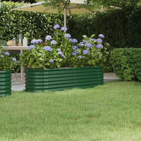 Letto Giardino Acciaio Verniciato a Polvere 152x40x36 cm Verde