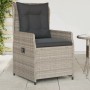 Sedie da Giardino Reclinabili 2 pz Grigio Chiaro Polyrattan