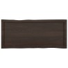 Piano Tavolo Marrone Scuro 100x40x(2-4)cm Rovere Non Trattato