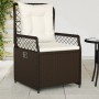 Sedie da Giardino Reclinabili 2 pz Marrone in Polyrattan