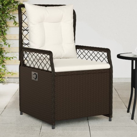 Sedie da Giardino Reclinabili 2 pz Marrone in Polyrattan