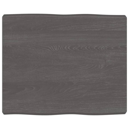 Piano Tavolo Marrone Scuro 60x50x(2-6)cm in Rovere Non Trattato