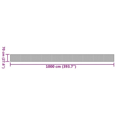 Tappeto Rettangolare Grigio 70x1000 cm in Bambù