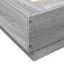 Giroletto Luci LED Grigio Sonoma 160x200 cm Legno Multistrato