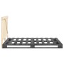Giroletto con Testiera Grigio 140x200 cm Legno Massello di Pino