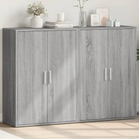 Credenze 2 pz Grigio Sonoma 60x31x84 cm in Legno Multistrato