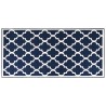 Tappeto da Esterno Navy e Bianco 100x200 cm Design Reversibile