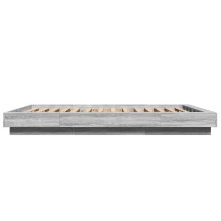 Giroletto Luci LED Grigio Sonoma 120x190 cm Legno Multistrato