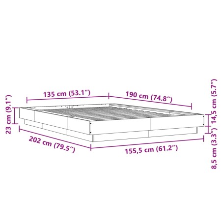 Giroletto Grigio Sonoma 135x190 cm in Legno Multistrato