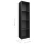 Libreria/Mobile TV Nero 36x30x143 cm in Legno Multistrato