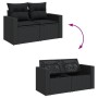 Set Divani da Giardino 11 pz con Cuscini in Polyrattan Nero