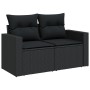 Set Divani da Giardino 11 pz con Cuscini in Polyrattan Nero