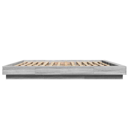 Giroletto Luci LED Grigio Sonoma 200x200 cm Legno Multistrato