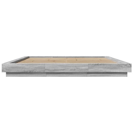 Giroletto Luci LED Grigio Sonoma 180x200 cm Legno Multistrato