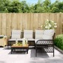 Set Divani da Giardino 2 pz con Cuscini in Polyrattan Nero