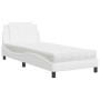 Letto con Materasso Bianco 90x190 cm in Similpelle