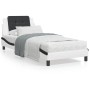 Letto con Materasso Nero e Bianco 80x200 cm in Similpelle