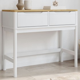 Tavolo Consolle FLORO Bianco 89,5x36,5x73cm Legno Massello Pino