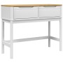 Tavolo Consolle FLORO Bianco 89,5x36,5x73cm Legno Massello Pino