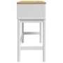 Tavolo Consolle FLORO Bianco 89,5x36,5x73cm Legno Massello Pino