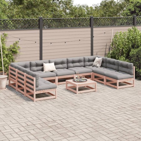 Set Divani da Giardino 10 pz in Legno Massello Abete Douglas