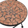 Set da Bistrot con Mosaico Terracotta in Ferro e Ceramica