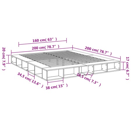 Giroletto Grigio Sonoma 200x200 cm in Legno Multistrato