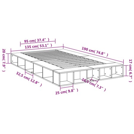 Giroletto Grigio Sonoma 135x190 cm in Legno Multistrato