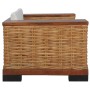 Poltrona con Cuscini Marrone in Rattan Naturale