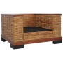 Poltrona con Cuscini Marrone in Rattan Naturale