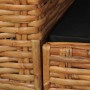 Poltrona con Cuscini Marrone in Rattan Naturale