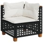 Set Divani da Giardino 5 pz con Cuscini in Polyrattan Nero